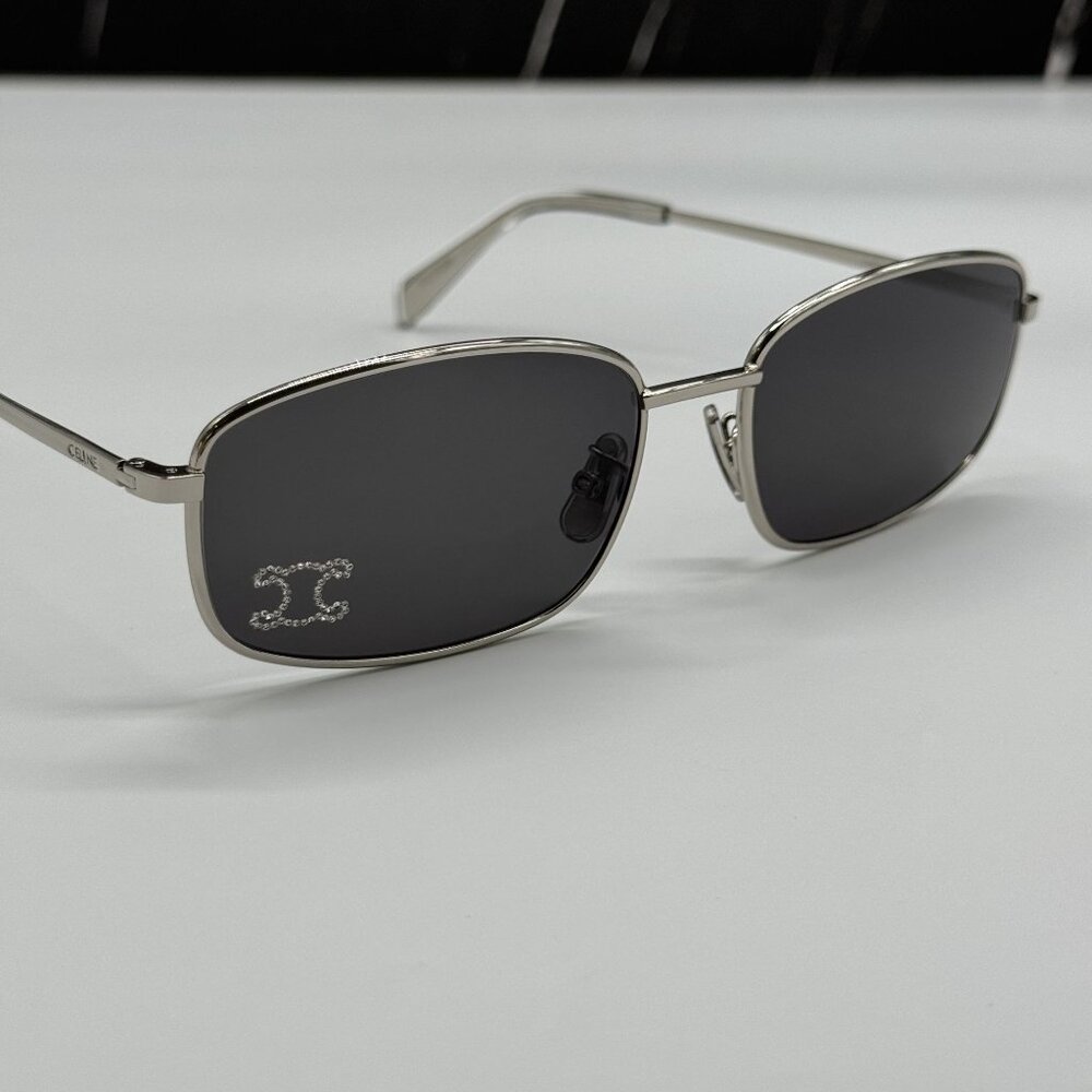 NEW CELINE CL40285U 16A SILVER SQUARE SUNGLASSES WOMEN CELINE - Picture 5 of 10